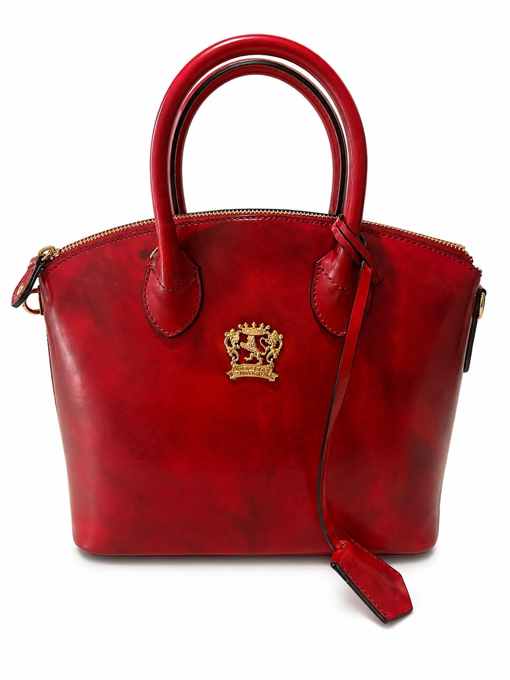 Pratesi Firenze Italian Leather Dome Crossbody Satchel – Handcrafted Luxury